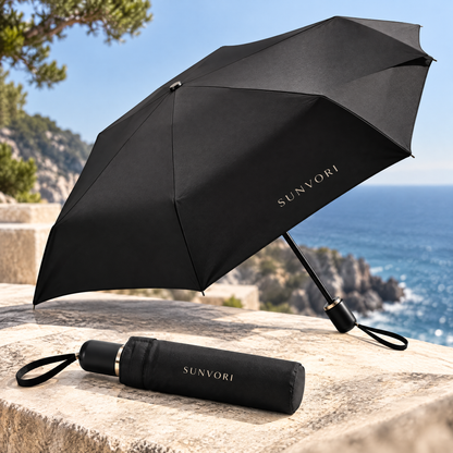 Sunvori Compact Folding Umbrella – Classic Black