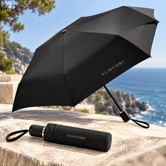 Sunvori Compact Folding Umbrella – Classic Black