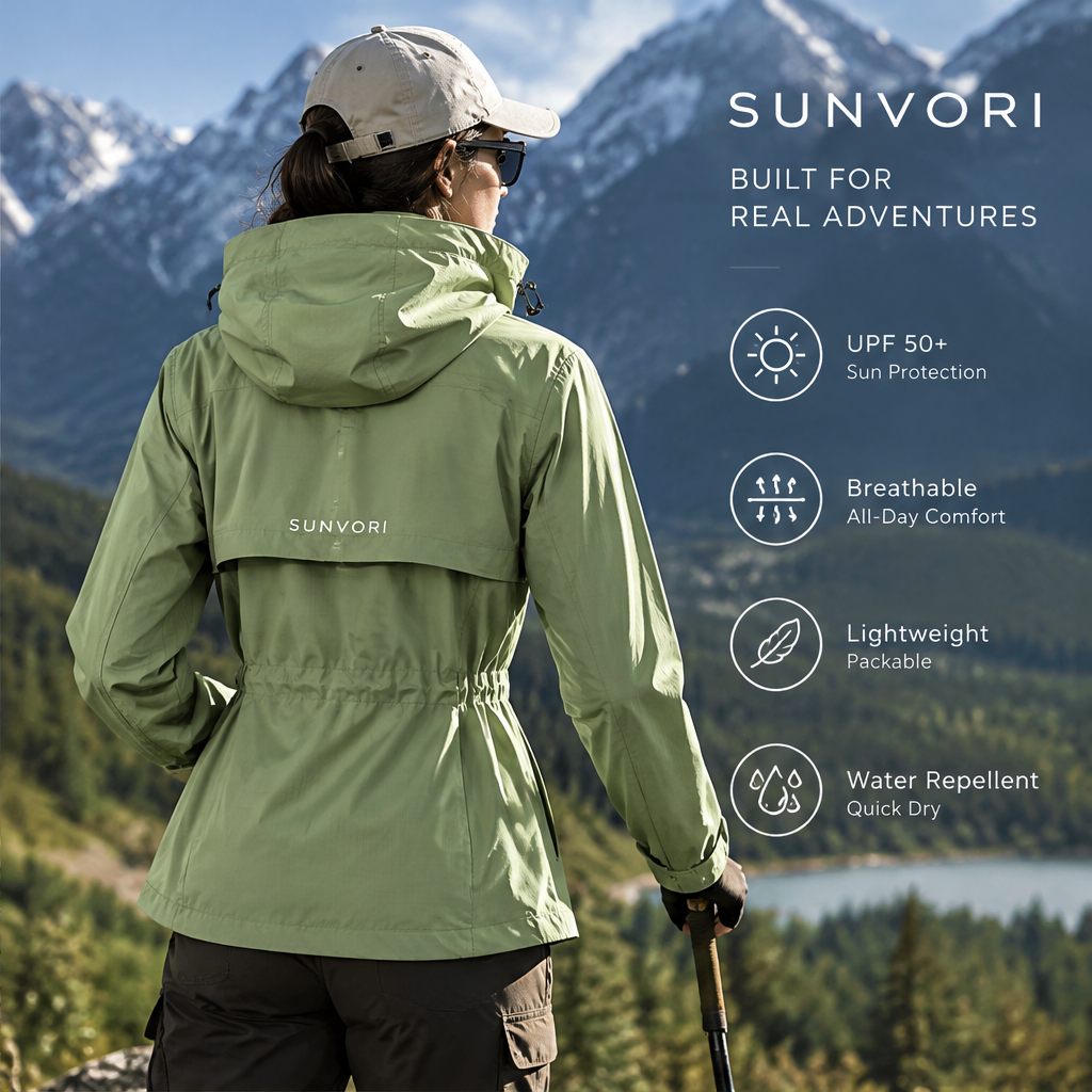 Sunvori UPF 50+ Sun Protection Jacket – Olive Green