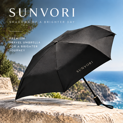 Sunvori Compact Folding Umbrella – Classic Black