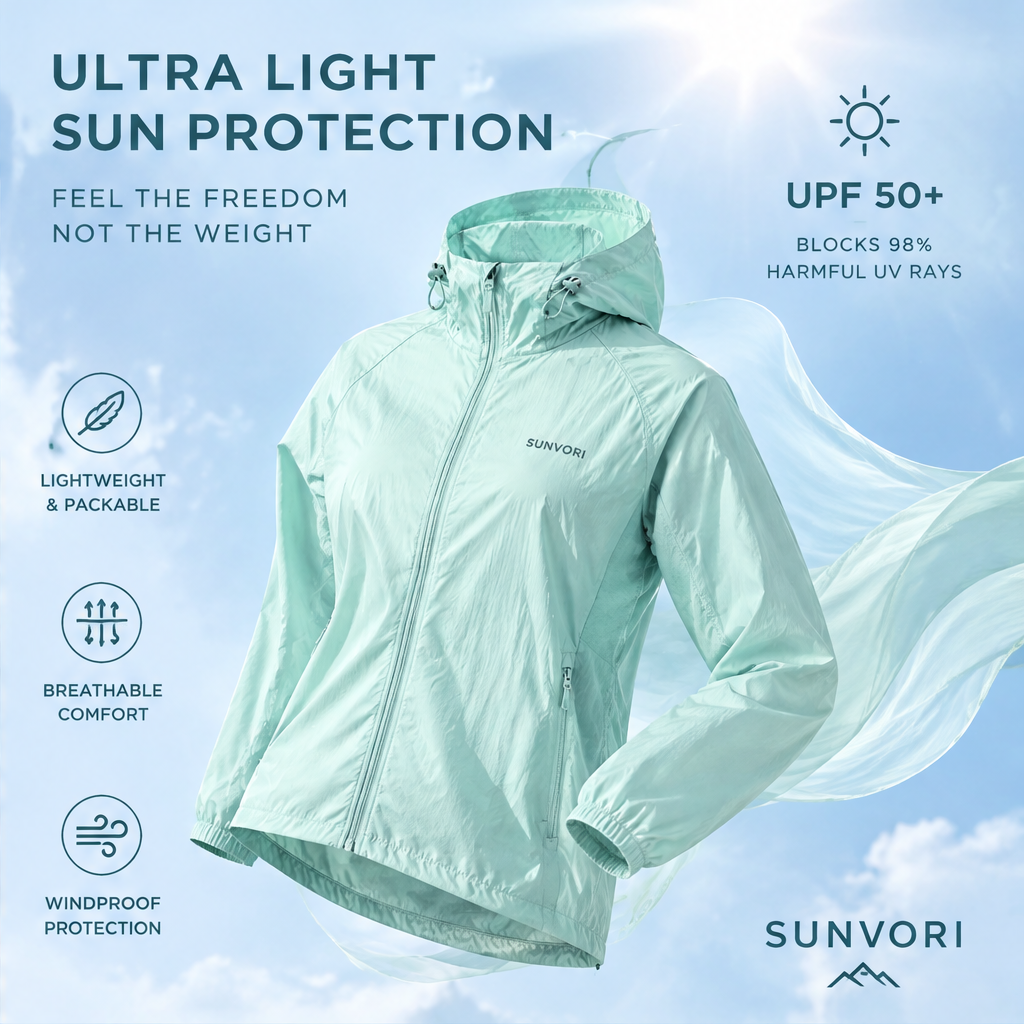 Sunvori UPF 50+ Sun Protection Jacket – Mint Green