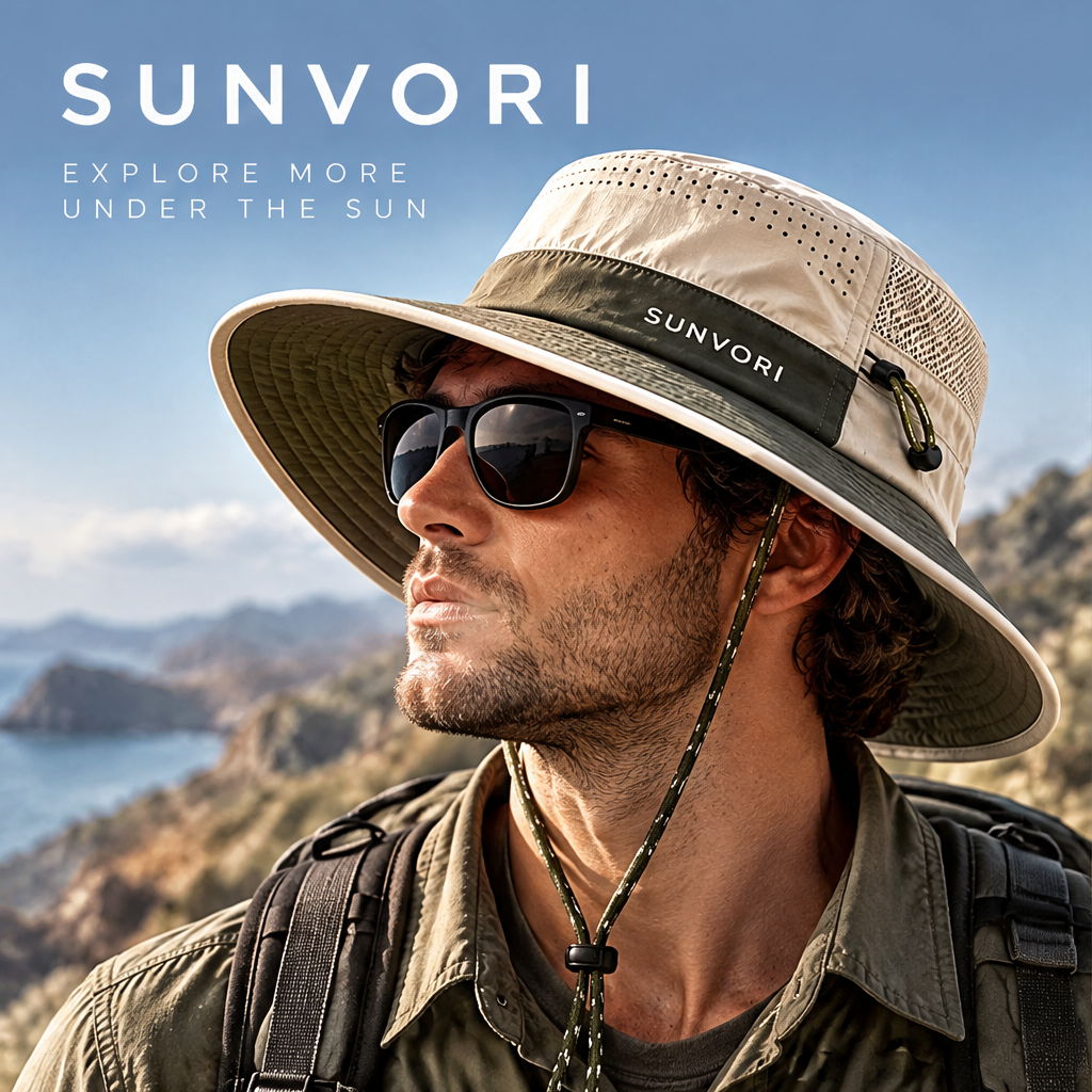 Sunvori UPF 50+ Wide Brim Sun Hat – Khaki