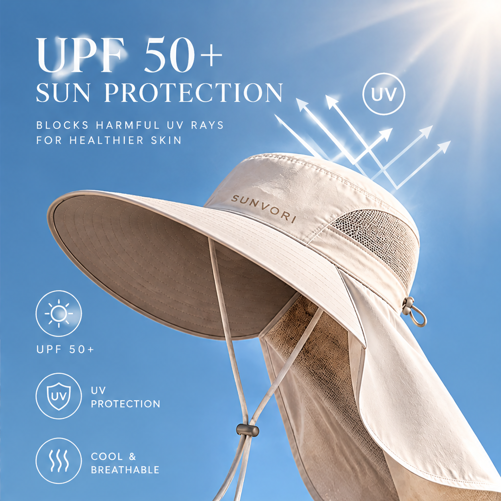 Sunvori UPF 50+ Outdoor Sun Hat – Off White