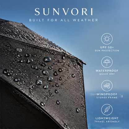 Sunvori Compact Folding Umbrella – Classic Black