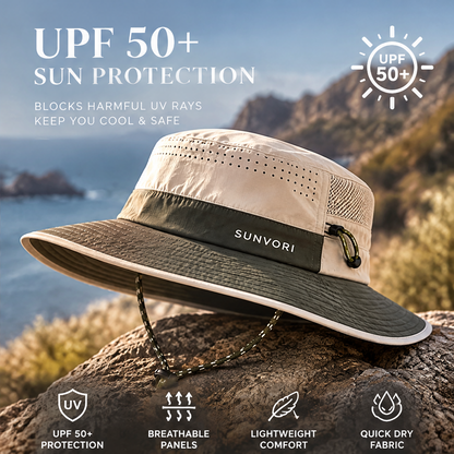 Sunvori UPF 50+ Wide Brim Sun Hat – Khaki