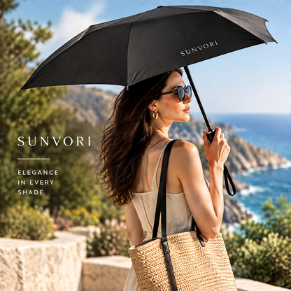 Sunvori Compact Folding Umbrella – Classic Black
