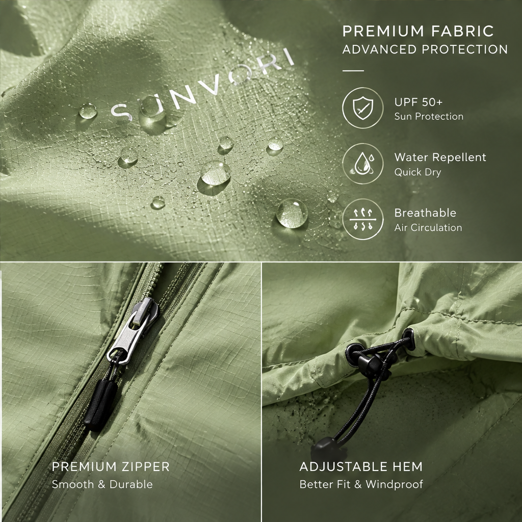 Sunvori UPF 50+ Sun Protection Jacket – Olive Green