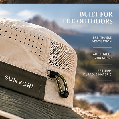 Sunvori UPF 50+ Wide Brim Sun Hat – Khaki