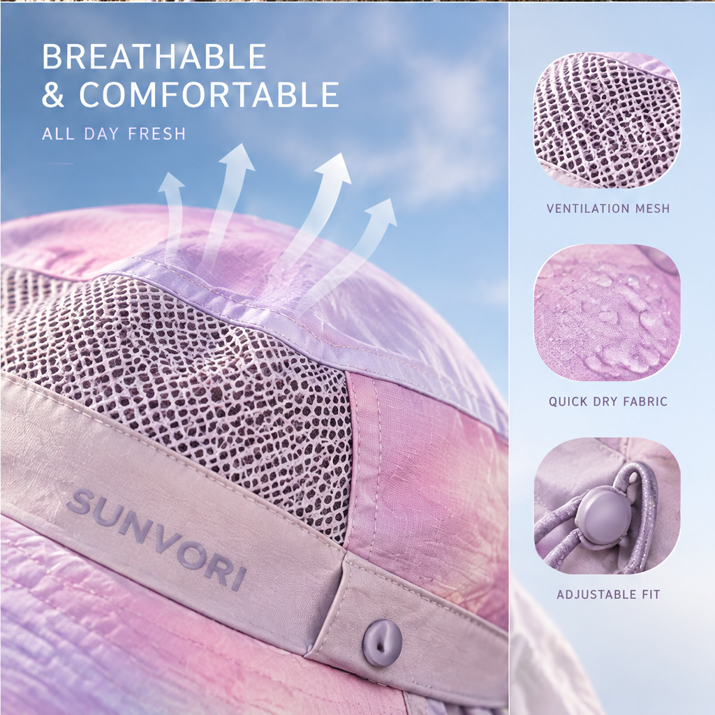 Sunvori UPF 50+ Sun Hat – Iridescent Pink